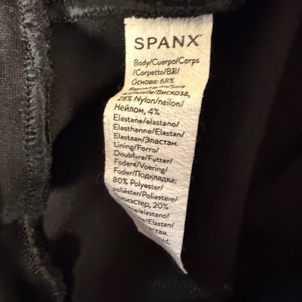 Spanx The Perfect Pant Women Medium Petite Black Wide Leg Pull On Ponte Trousers - Picture 7 of 10